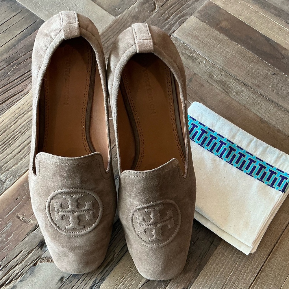 Tory Burch Leigh tan suede loafer, 9.5